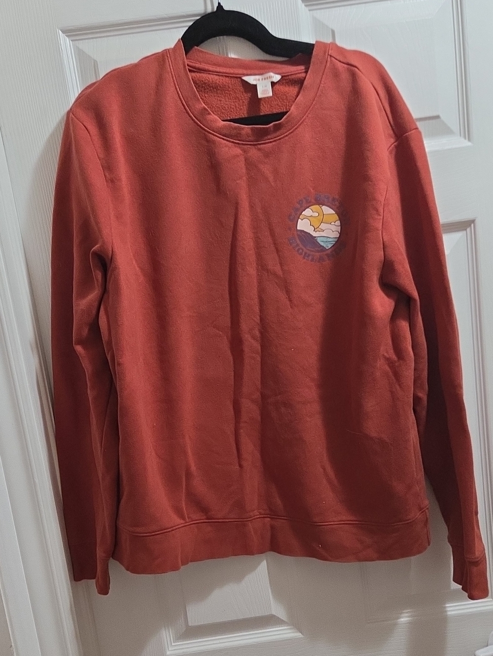 Women's Rust Crewneck Sweatshirt with Sunrise Graphic